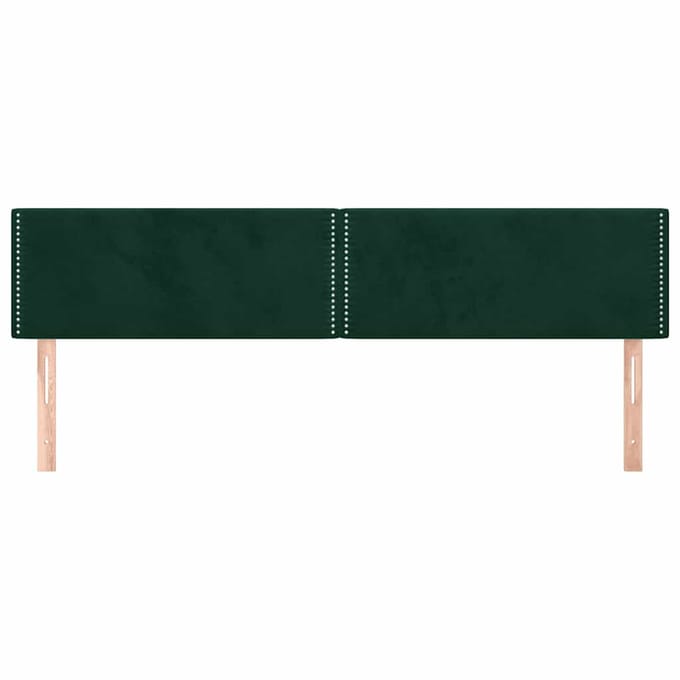 vidaXL - Hoofdborden - 200x5x78/88 - cm - fluweel - donkergroen
