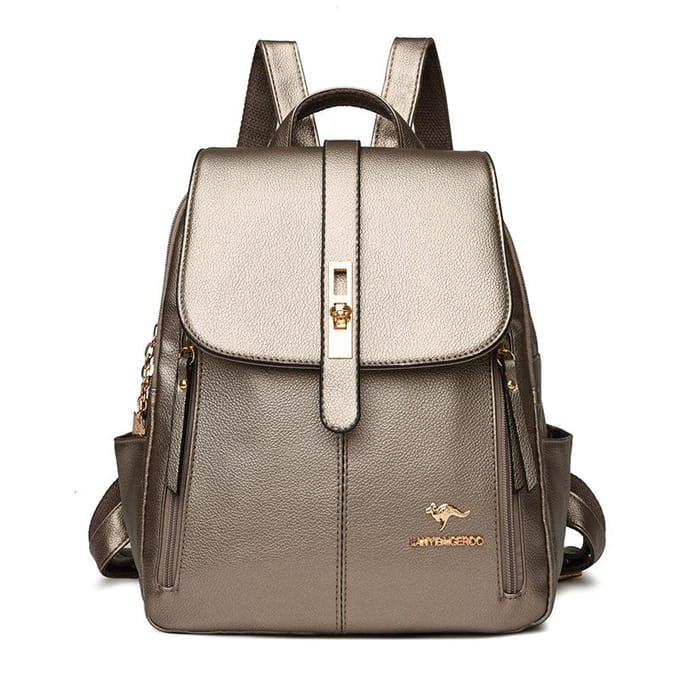 Nieuwe Trendy en Modieuze Zachte Leren Moeder Casual Grote Capaciteit Tas beige