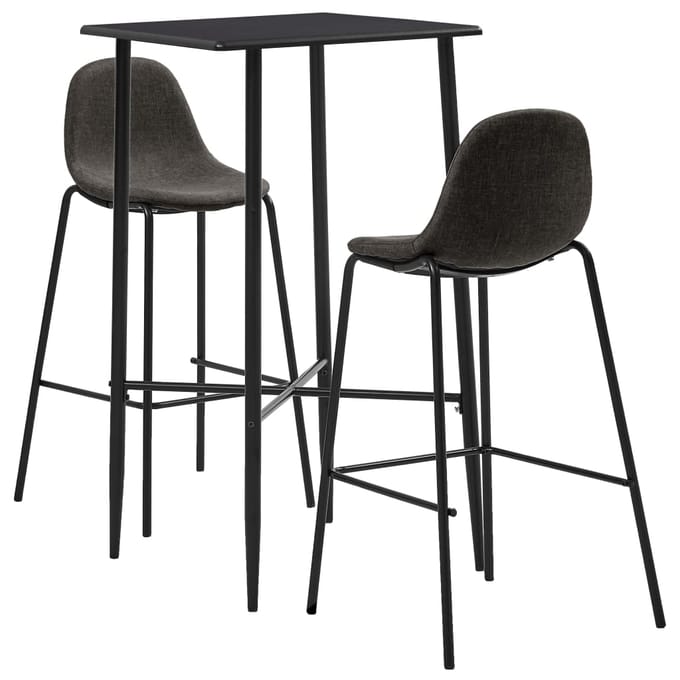 vidaXL - 3-delige - Barset - stof - donkergrijs
