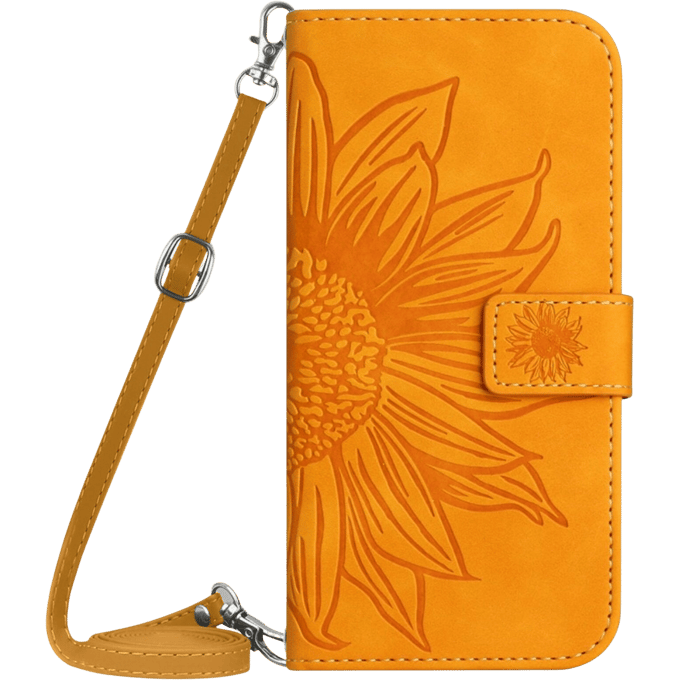 Mocaa Samsung Galaxy S24 Sunflower Bookcase met Koord Geel
