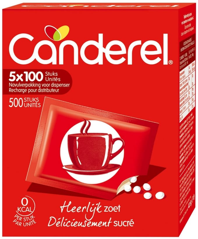Canderel Rood Zoetjes Navulling - 6 x 500 stuks - Voordeelverpakking