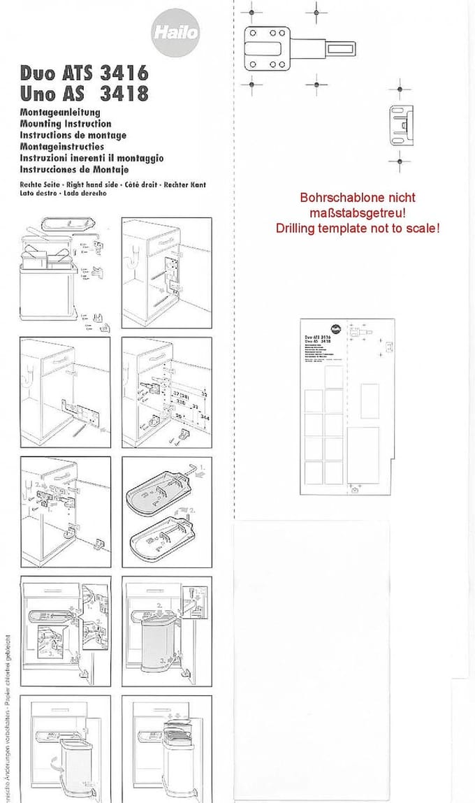 Hailo Duo Automatic Inbouw Prullenbak - 16 l - RVS - Wit