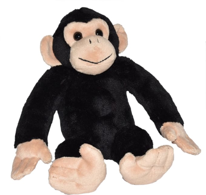 Wild Republic Chimpansee knuffel - Pluche knuffeldier met geluid - 20 cm