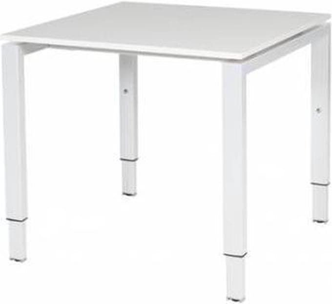 Verstelbaar Bureau - Domino 80x80 wit - wit frame