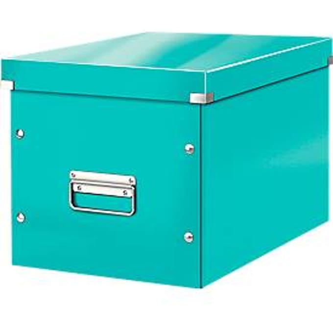 Leitz Wow Click & Store Kubus Grote Opbergdoos - 80% Gerecycled Karton - 32x36 (BxD) cm - Ijsblauw