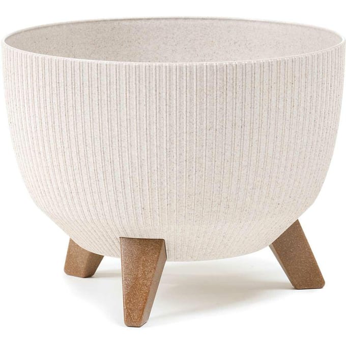 HowHomely Rosa Linea Serie - Bloempot - Wit - Ecologisch - Met Inzet