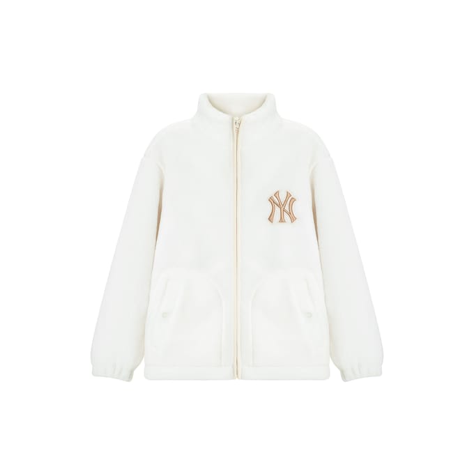 MLB Sherpa Staande Kraag Warme Winddichte Getailleerde Jas Unisex Jas Crème 3AFDB0626-50CRS M white