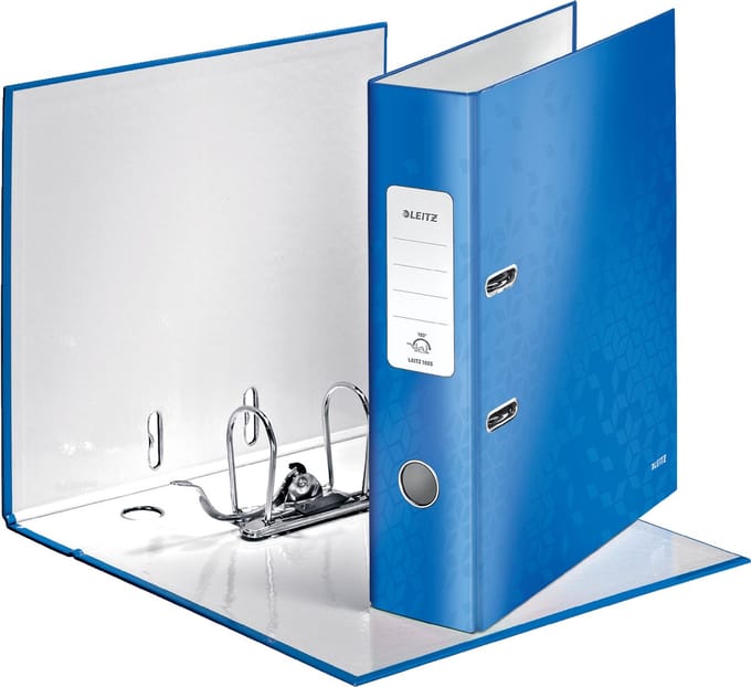 Ordner A4 Breed Karton Leitz Wow 1005 Blauw
