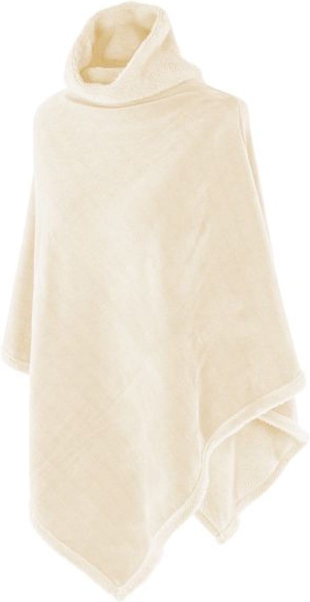 TISECO HOME STUDIO - Poncho met kraag - CHENILLE - Unisex - 100% polyester - Ivoor