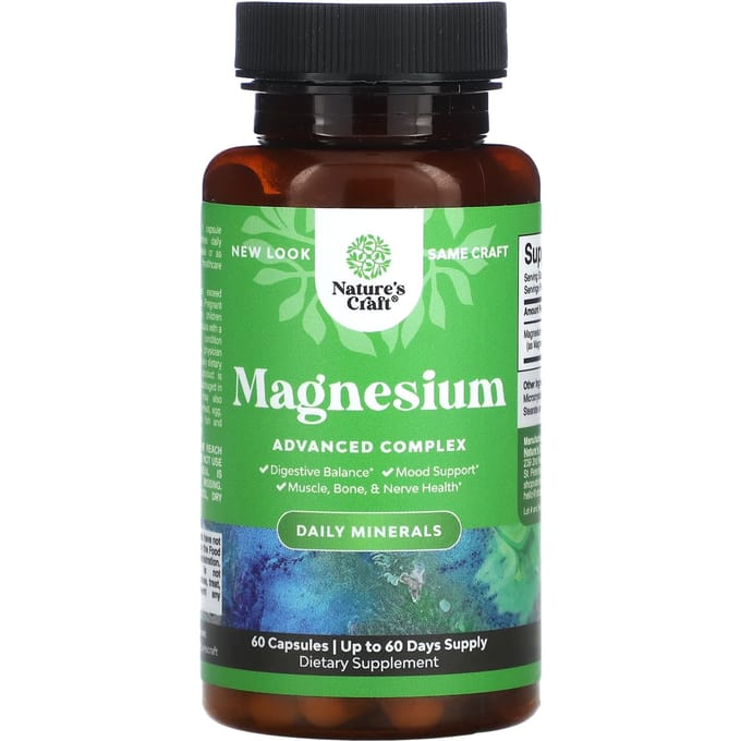 Nature's Craft, Magnésium, Complexe avancé, 60 capsules