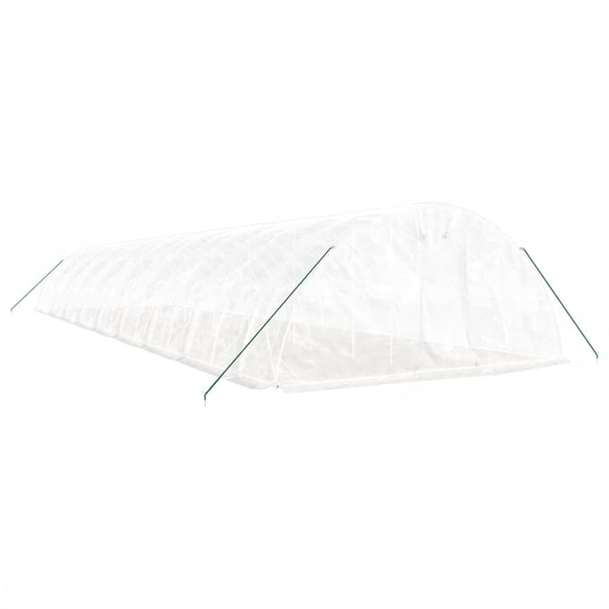 vidaXL - Tuinkas - met - stalen - frame - 90 - m² - 18x5x2,3 - m - wit