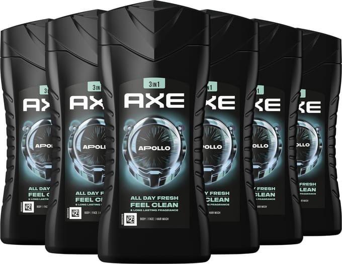 Axe 3-in-1 Douchegel - Apollo - 6 x 250 ml - Voordeelverpakking