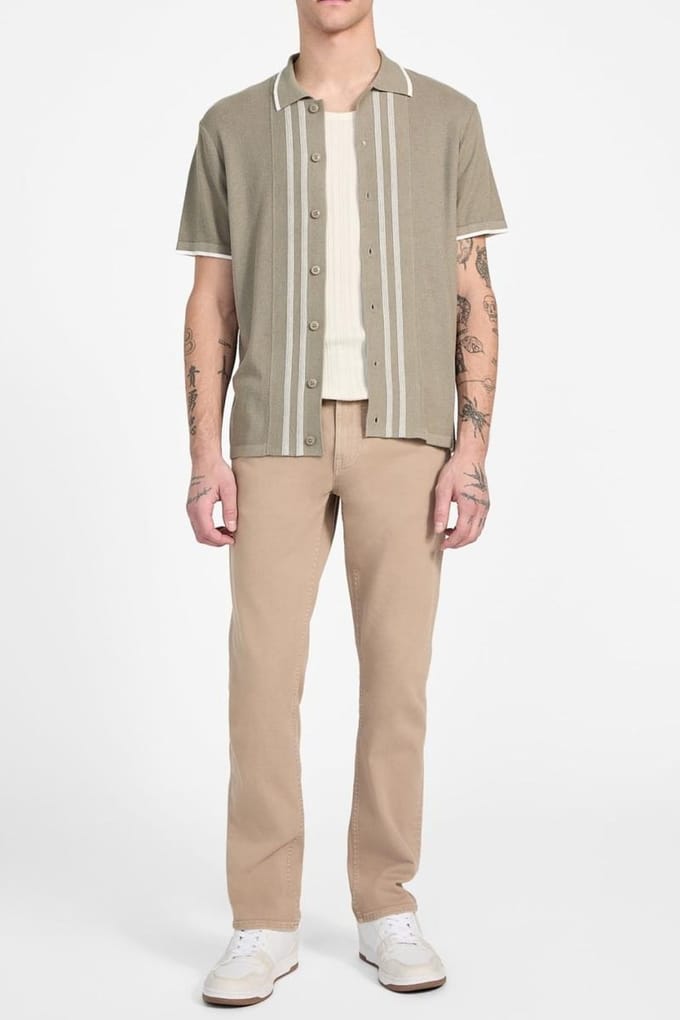 GUESS  Eco Ss Tyler Stripe Swtr Sage Plant Multi Größe: S | Casual hemden Outlet | Herren | Grün