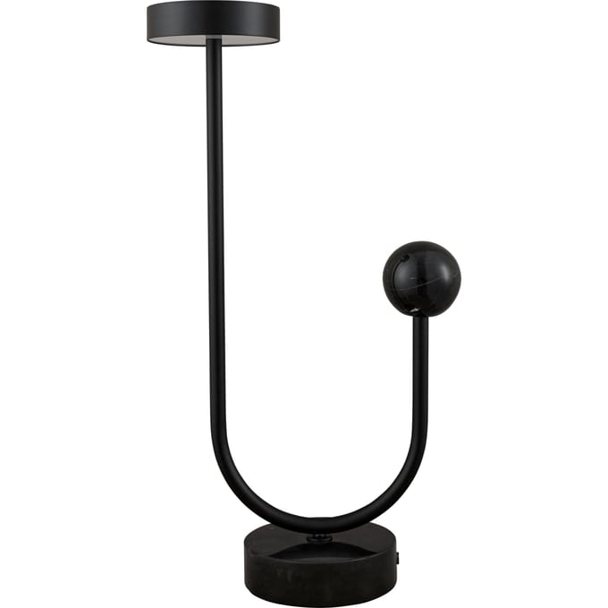AYTM Grasil LED tafellamp, zwart, marmer, hoogte 56 cm