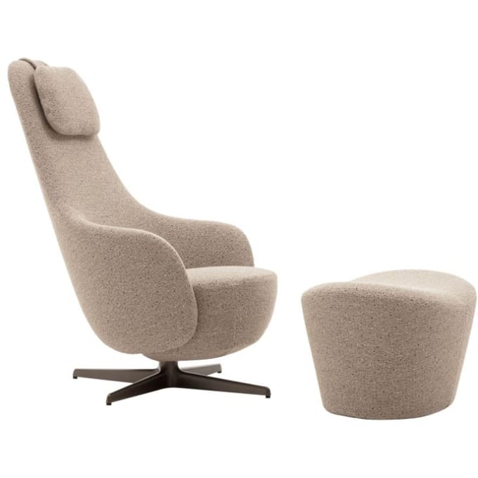 B&B Italia Harbor Laidback Fauteuil met voetensteun - sambuco steen