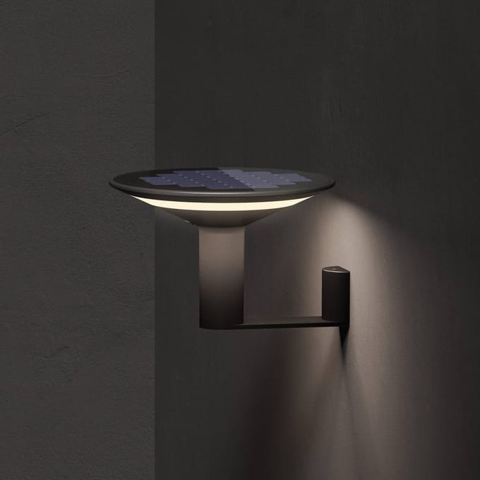 KLEWE LED wandlamp Keope, antraciet, Ø 21 cm aluminium IP65