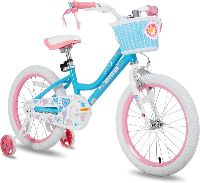 Kinderfiets Meisjes - Loopfiets - Leren Fietsen - Met Zijwielen - 18 Inch - Blauw