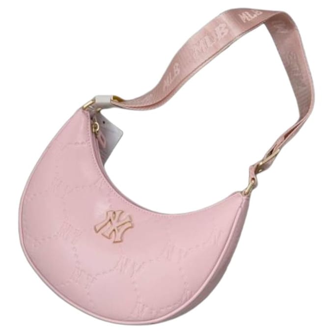 MLB Dark Pattern Vintage Mode Verstelbare Schouderband Kunstleer Schoudertas Dames Schoudertas Roze 7ACRMD75N-50PKM Pink gray