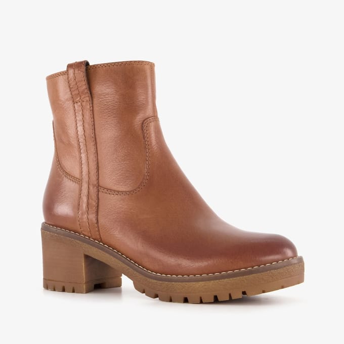 Harper leren dames boots cognac - Maat 41