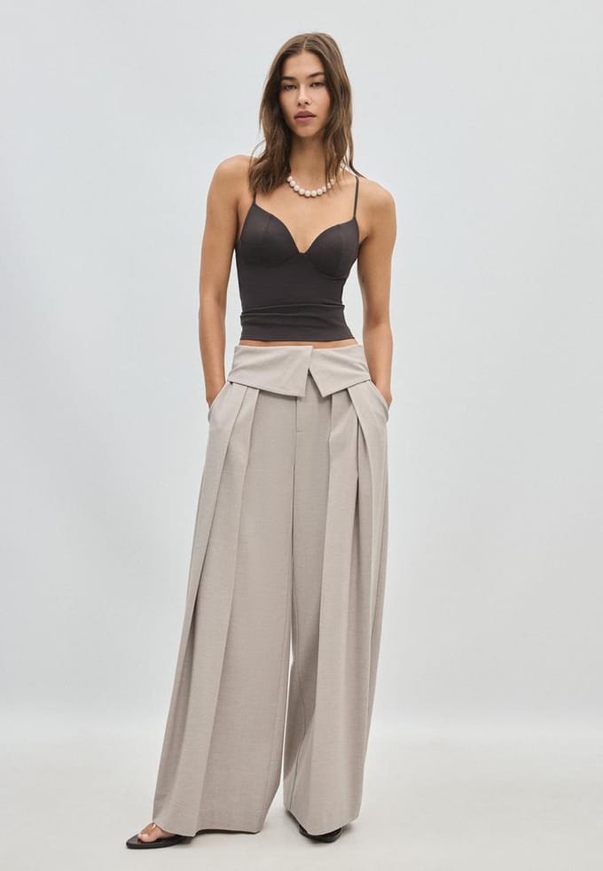Stradivarius Top in korsetstijl  Bruin L