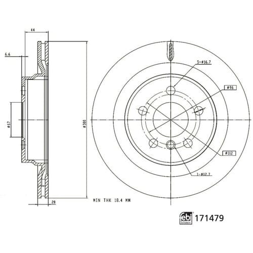 Remschijf FEBI BILSTEIN 171479, 1 stuk