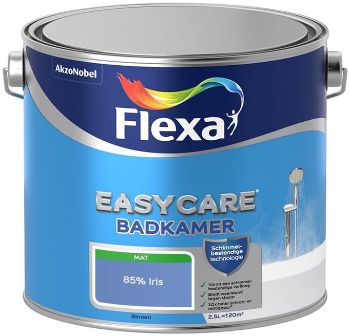 Flexa - Easycare Badkamer - 85% Iris - Mengverf - 2,5 L