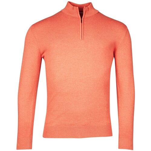Baileys Trui Luxury Pima Cotton Half Zip Collar Single Knit Light Coral / male