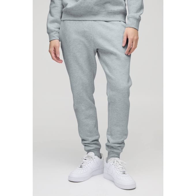 330GSM Skinny Fit Basic Jogger | Grey Marl | Size 5XL