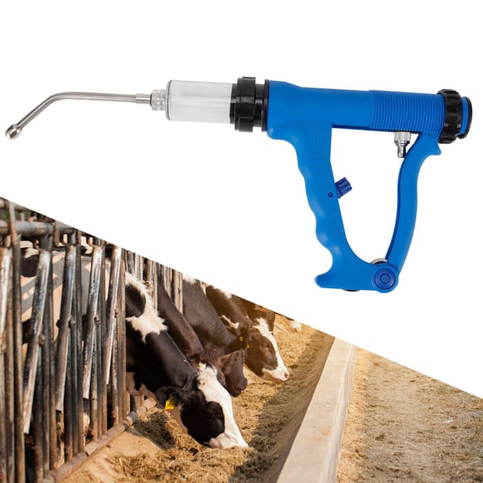 20ml Verstelbare Continue Spuit Voeding Oraal Op Injectiehulpmiddel voor Rundvee Schapen Geiten Vee blue