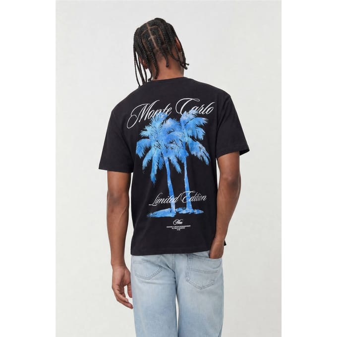 Oversized Monte Carlo T-shirt Met Palmboomprint | Black | Size XL