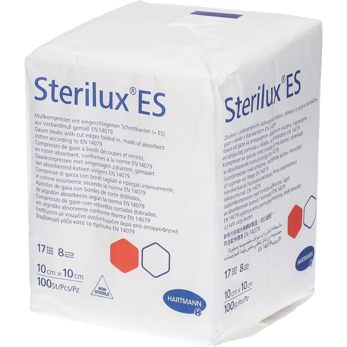 Hartmann Sterilux ES Kompres 8 Lagen 10 x 10cm 418804 100 Compressen