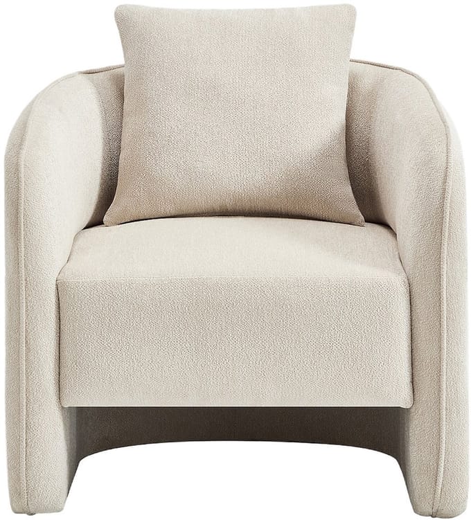 Vente-unique Fauteuil van gespikkelde beige stof LANITO