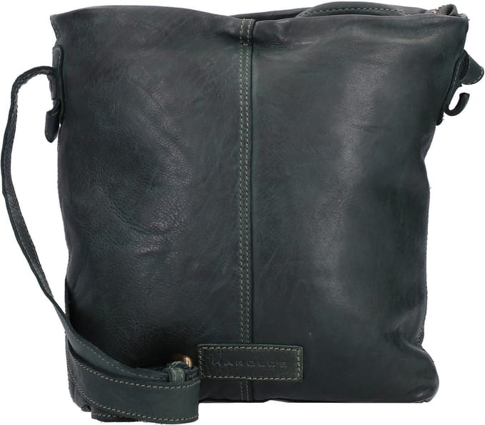 HAROLD'S Leren schoudertas Submarine Crossbag Green donkergroen