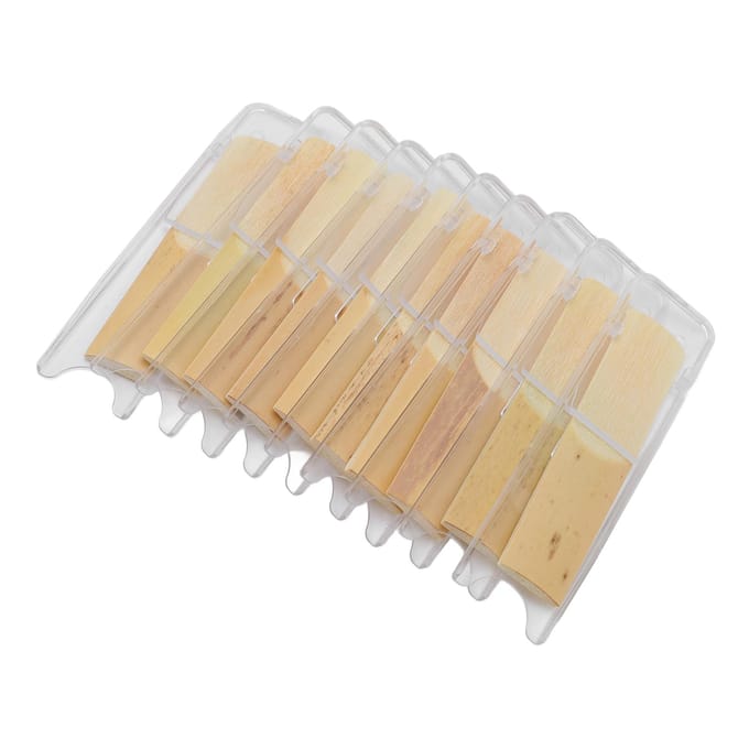 10 Stuks Eb Saxofoonrietjes Sterkte 3.0 Medium Hardheid Saxofoonrietjes met Individuele Clip beige