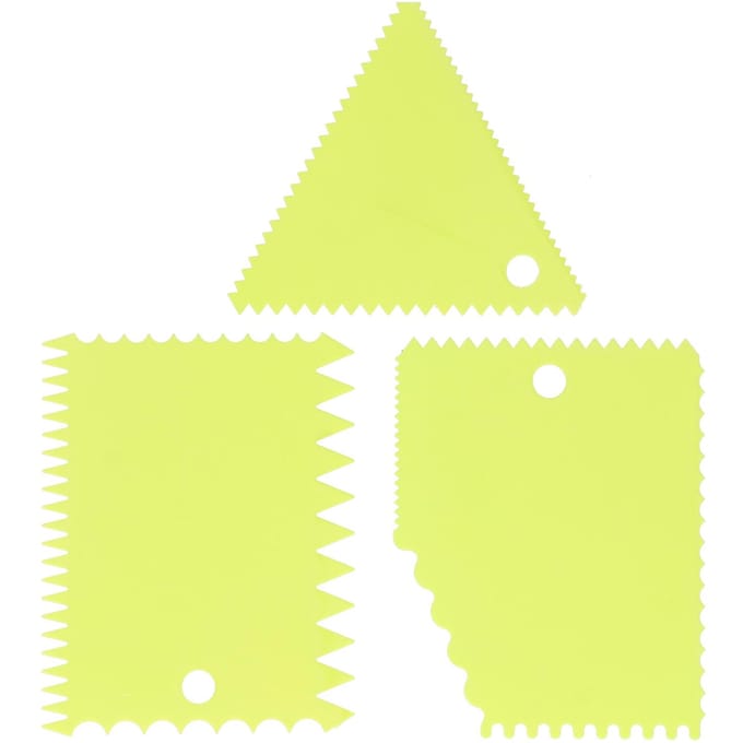 3 STUKS/Set Taartcrème Schraper Gebakssnijders Schraper Irreguliere Tanden Rand DIY Gladmaker Wit groen