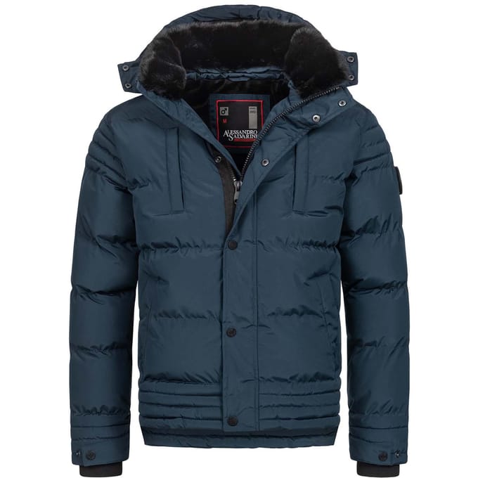 Alessandro Salvarini heren winterjas AS-281 met teddyvoering en afneembare capuchon