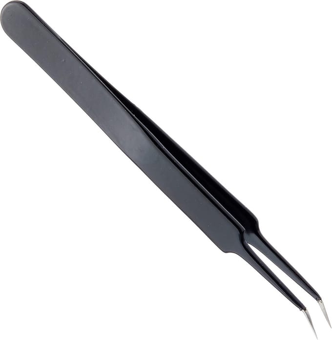Gebogen SMD Pincet 110mm met Super Tip en ESD-coating
