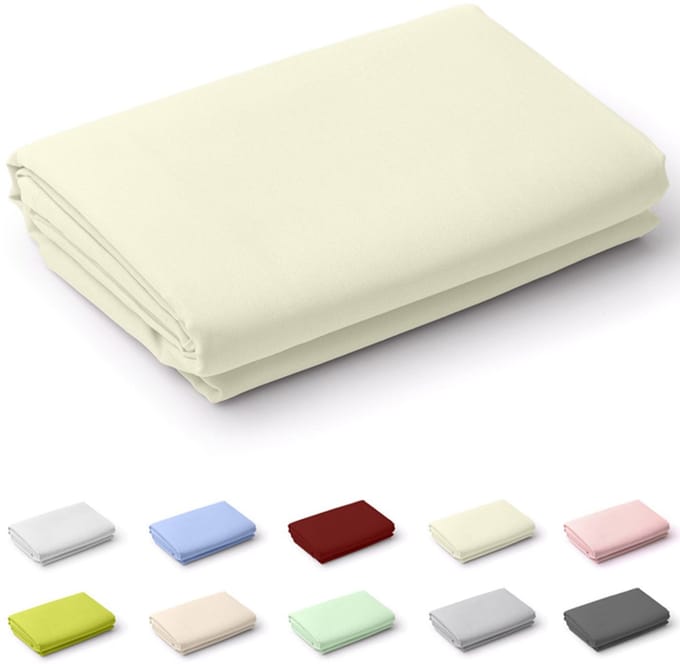 Zavelo Laken Basics Ivoor (Katoen)-1-persoons (180x290 cm)