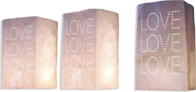 Haza Original Lampionnen Love 26,5 Cm Wit
