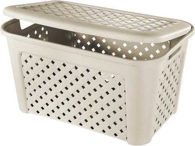 Tontarelli Arianna 45l Rechthoekig Polypropyleen (PP) Beige wasmand