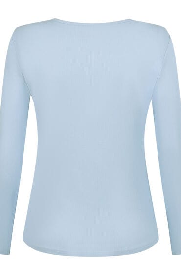 Hunkemöller Pyjamatop met lange mouwen Henley Blauw
