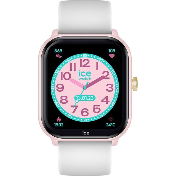Ice Watch Ice Smart Junior 2.0 - Kindersmartwatch - Siliconen - Roze/Wit - Ø 38 mm