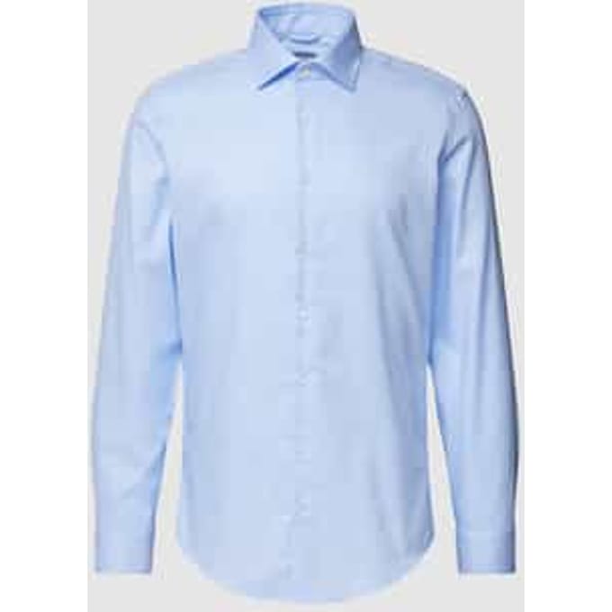 Seidensticker slim fit overhemd - popeline - blauw - Strijkvrij - Boordmaat: 38