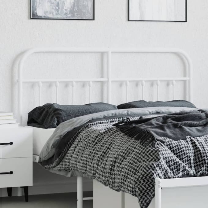 vidaXL - Vervangend - hoofdbord - metaal - wit - 135 - cm