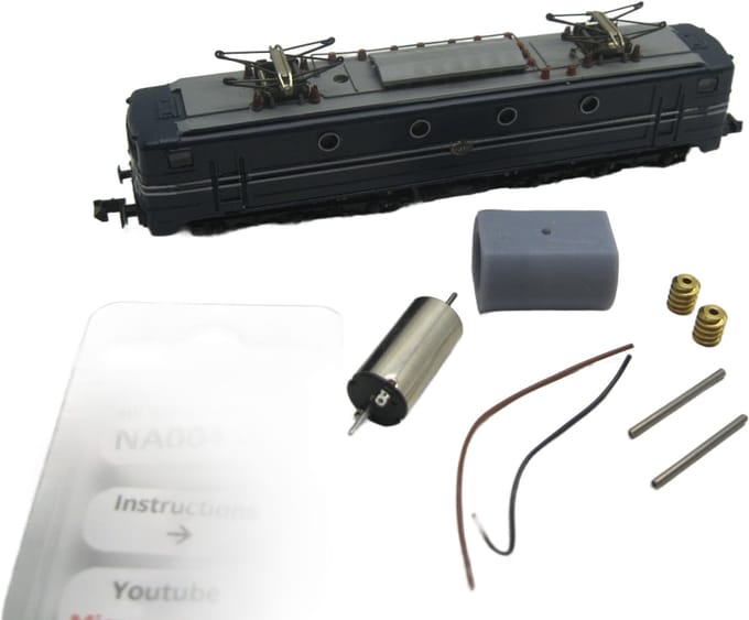 micromotor NA004G motor ombouwset voor Arnold NS 1300, SNCF CC 7000, DB E03, BR 220.1, FP 9, Re 4/4 (old model)