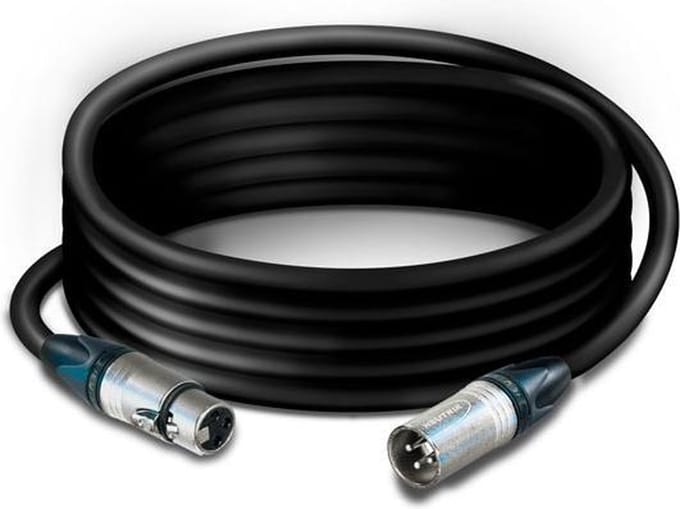 Tasker-Neutrik-XLR-XLR-micro–audiokabel-Tasker C114-7.5 meter-RF3175-Zwart