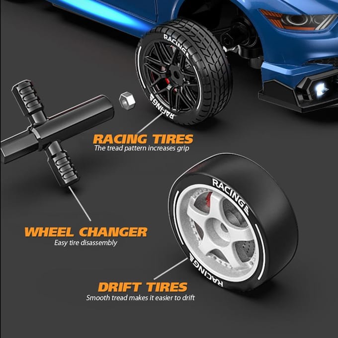 2,4GHz Afstandsbediening Driftauto 1:24 30KM/U Hoge snelheid Drift Afstandsbediening 4WD-voertuig met type 1-1 battery