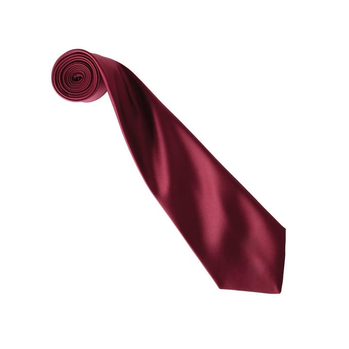 Premier Kleurencollectie Satijnen Stropdas (Bourgondië)