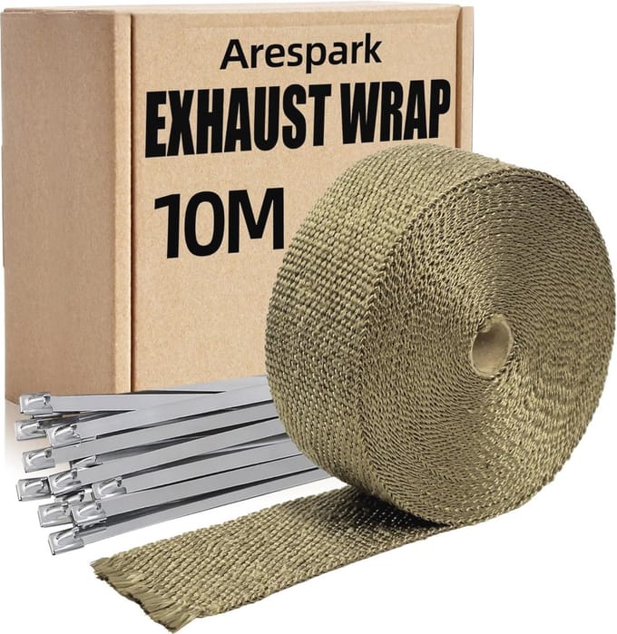 Thermische Isolatietape 10 m van Basaltvezels met Roestvrijstalen Klemmen