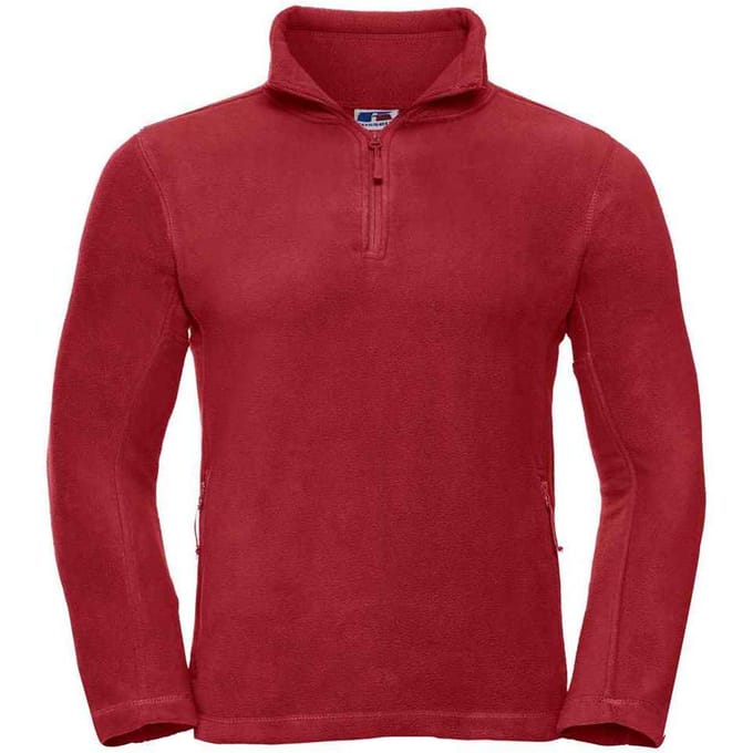 Russell Heren Ritssluiting Outdoor Fleece Top (Klassiek rood)